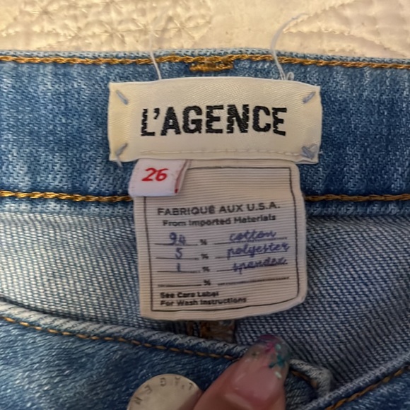 L’Agence Kendra High-Rise Crop Flare Jeans with Raw Hem - Picture 5 of 10